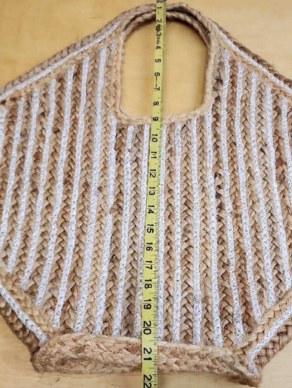 Handwoven Straw Shoulder Tote Bag Boho Beach Resort Natural Tan OS